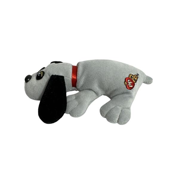 Vintage 1986 Tonka Pound Puppies 7” Plush Gray Black Ears No Spots Red Collar - Picture 2 of 7